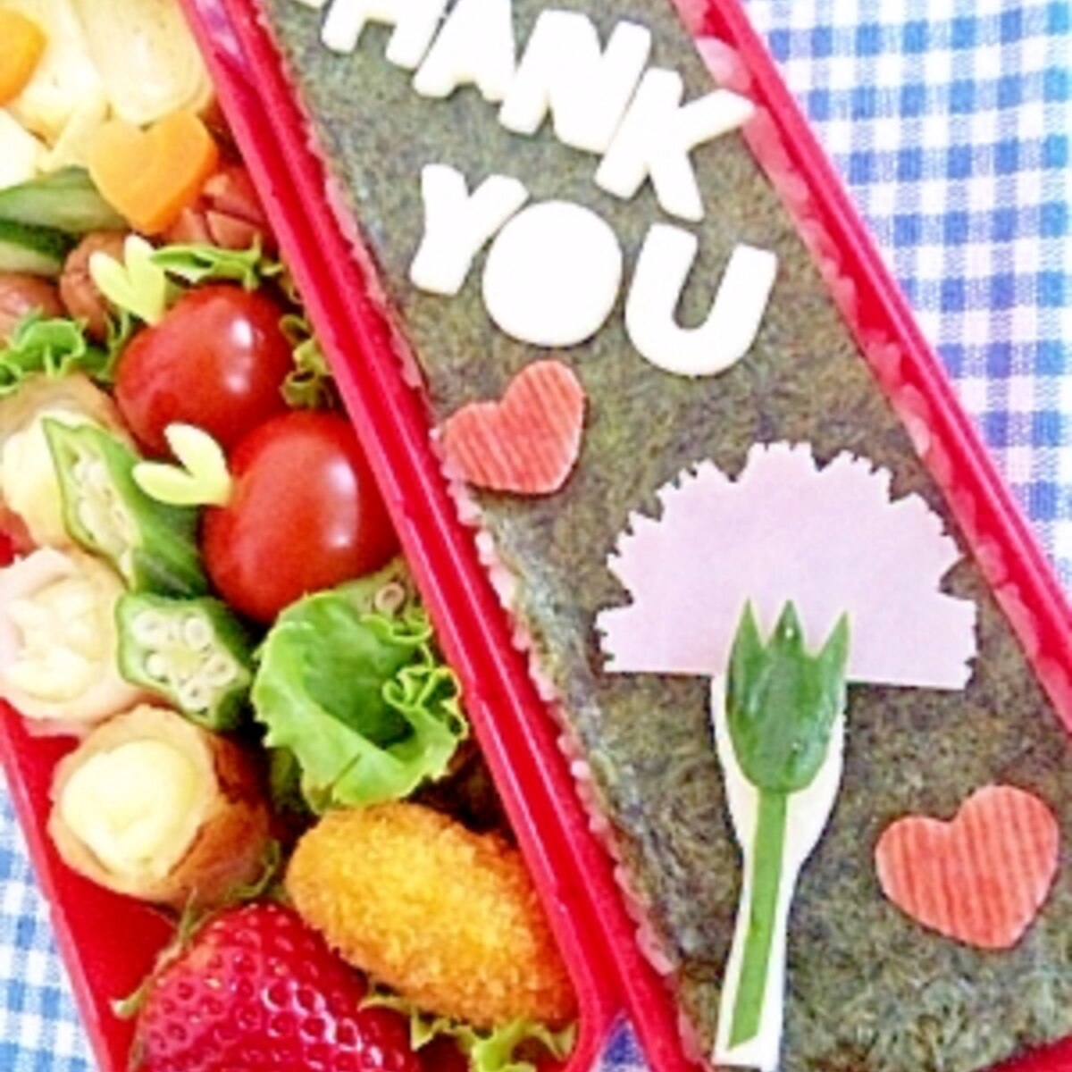 簡単キャラ弁 母の日カーネーションのお弁当 レシピ 作り方 By Cherry05 楽天レシピ